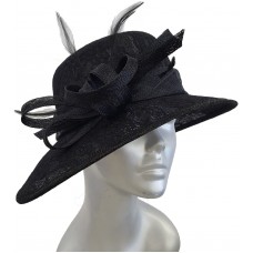 Mujer&apos;s Dress Lace Covered Sinamay Church Wedding Kentucky Derby Black Hat   eb-97038887